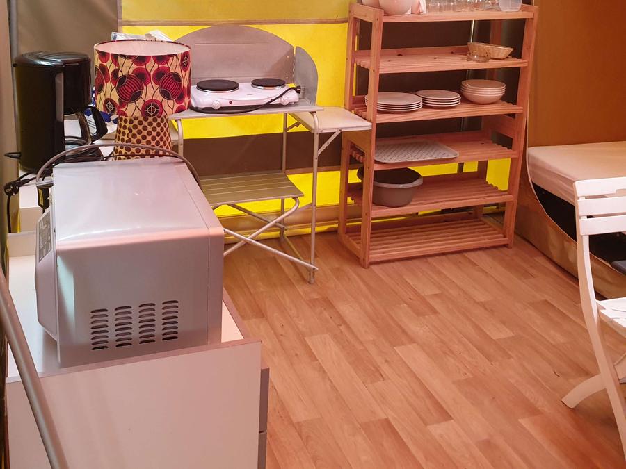 Tente 4 personnes - Tente Lodge Nature Standard 25m² (2 chambres) - sans sanitaires + Terrasse 1