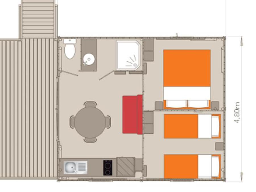 Tente en toile et en bois 5 personnes - Lodge - Insolite 5* 5 pers 5