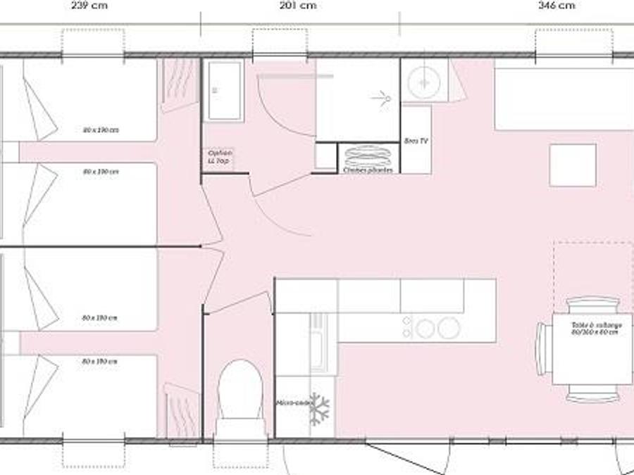 Mobilhome 6 personnes - ROCHEBARON - Mobil Home 5* 6 pers 6
