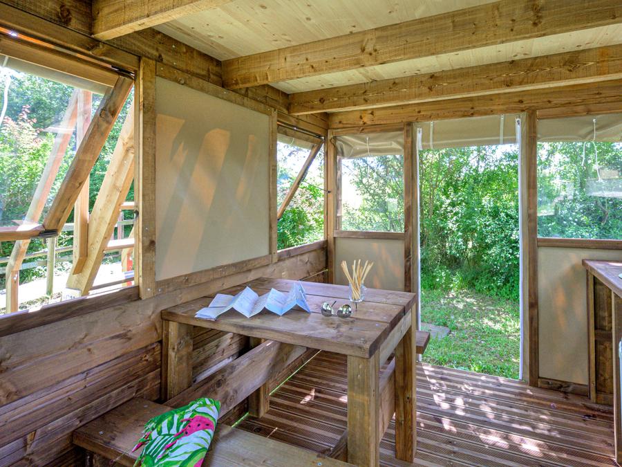 Tente en toile et en bois 2 personnes - Bivouac perché Cyclo 8m² 1 chambre ( sans sanitaires) 2 pers 3