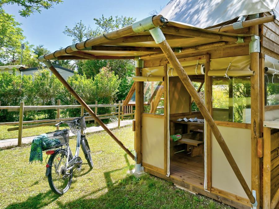 Tente en toile et en bois 2 personnes - Bivouac perché Cyclo 8m² 1 chambre ( sans sanitaires) 2 pers 1