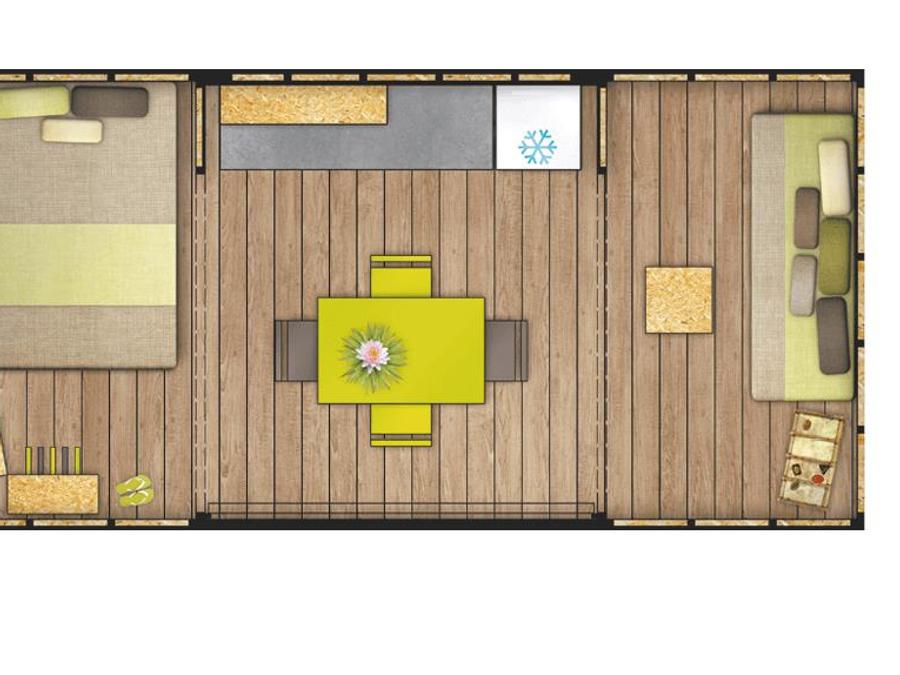 Bungalow toilé 4 personnes - Bungalow Maori Confort 17m² 2 chambres - (sans sanitaires- sans eau) 2/4 pers 6