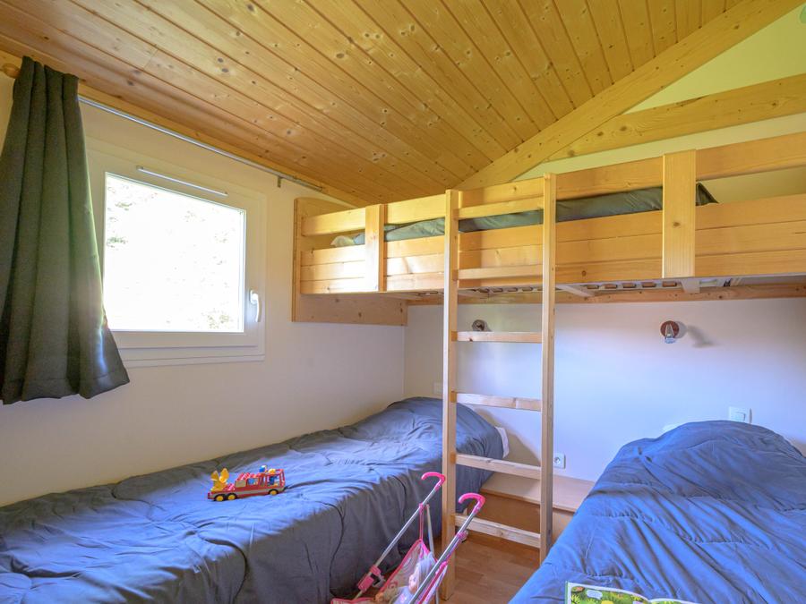 Chalet 5 personnes - Chalet Premium 35m² 2 chambres + terrasse couverte + climatisation + TV + LV 5 pers 7