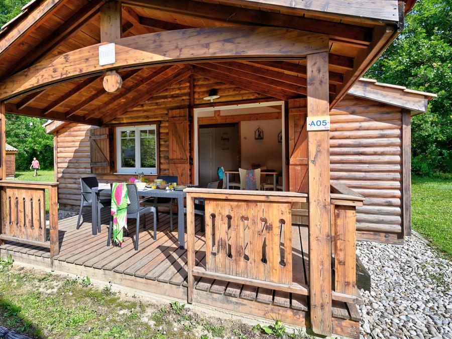 Chalet 5 personnes - Chalet Premium 35m² 2 chambres + terrasse couverte + climatisation + TV + LV 5 pers 8