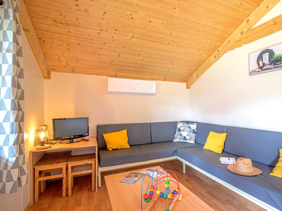 Chalet 5 personnes - Chalet Premium 35m² 2 chambres + terrasse couverte + climatisation + TV + LV 5 pers 4