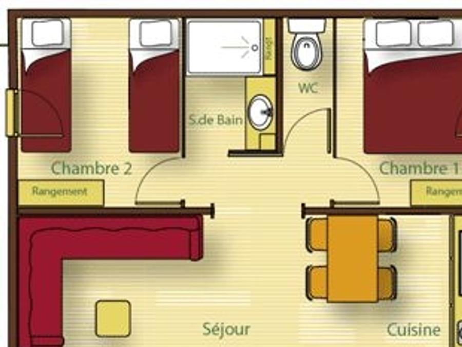 Chalet 5 personnes - Chalet Premium 35m² 2 chambres + terrasse couverte + climatisation + TV + LV 5 pers 9