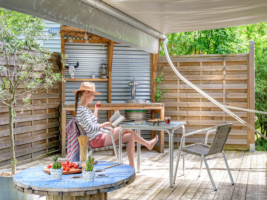 Caravane 2 personnes - Caravane américaine Airstream avec Spa Privé sur terrasse couverte 2 pers 12