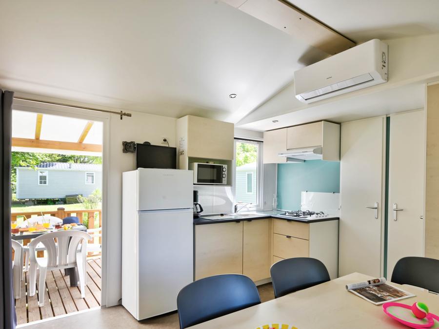 Mobilhome 6 personnes - Mobil-home Confort 29m² 3 chambres + terrasse couverte + climatisation + TV 6 pers 4
