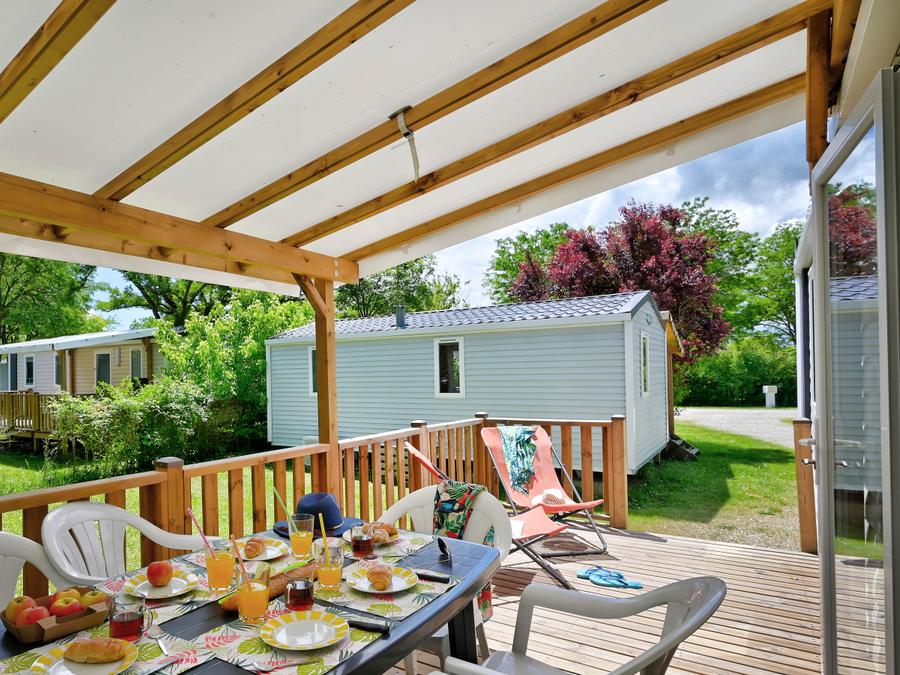 Mobilhome 6 personnes - Mobil-home Confort 29m² 3 chambres + terrasse couverte + climatisation + TV 6 pers 0
