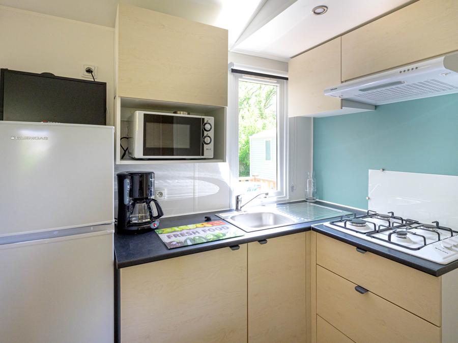 Mobilhome 6 personnes - Mobil-home Confort 29m² 3 chambres + terrasse couverte + climatisation + TV 6 pers 6