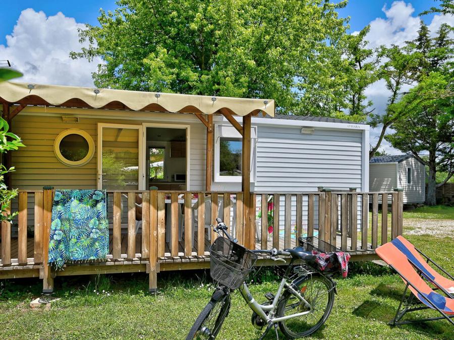 Mobilhome 4 personnes - Mobil-home Confort 27m² 2 chambres + terrasse couverte + climatisation + TV 4 pers 3