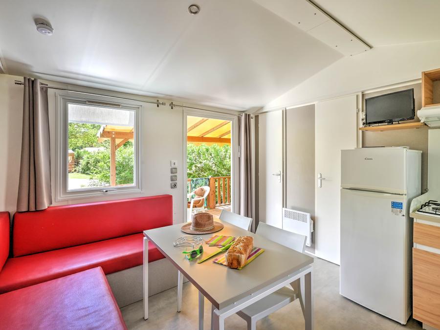 Mobilhome 4 personnes - Mobil-home Confort 27m² 2 chambres + terrasse couverte + climatisation + TV 4 pers 2