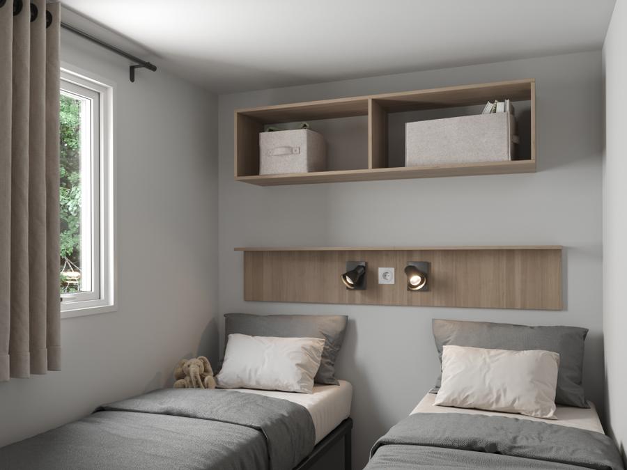 Mobilhome 4 personnes - COTTAGE Premium 2 ch 2 salles de bain 35 m2 +TV + Lave-vaisselle + clim + plancha + terrasse XL 3