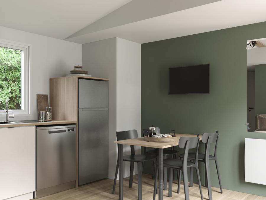 Mobilhome 4 personnes - COTTAGE Premium 2 ch 2 salles de bain 35 m2 +TV + Lave-vaisselle + clim + plancha + terrasse XL 4