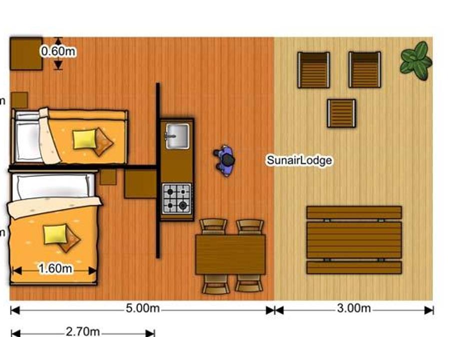 Tente en toile et en bois 4 personnes - LODGE LUXE BORD DE RIVIERE 11