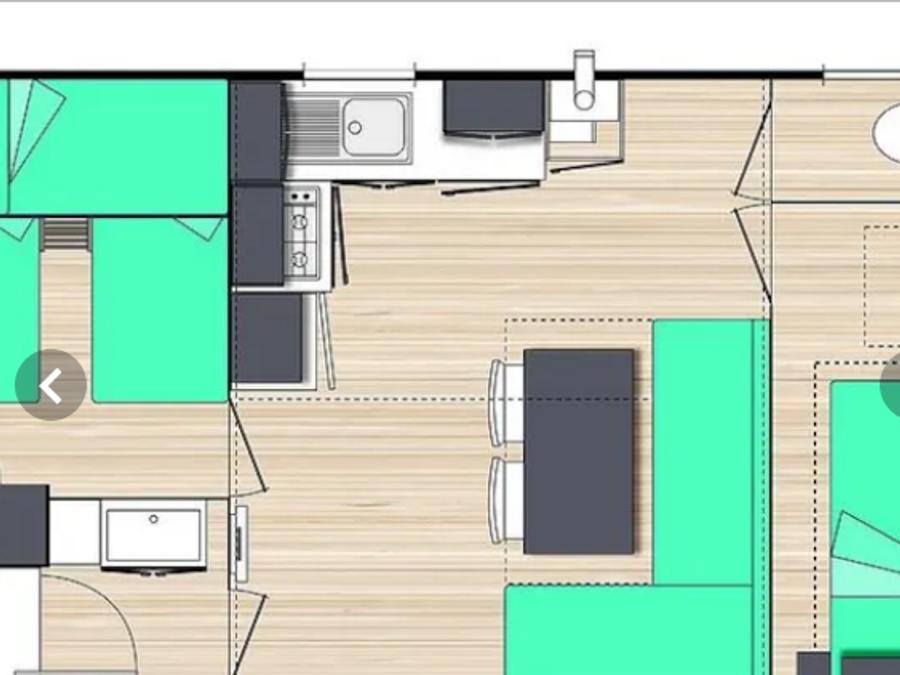 Mobilhome 4 personnes - Le Chêne (2 chambres) Arrivée Dimanche - BORD RIVIERE - Grande terrasse - TV - Free Wifi* 6