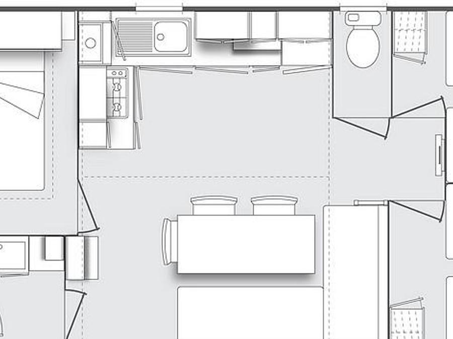 Mobilhome 6 personnes - Mobil-home Le Platane (3 chambres) + grande terrasse + TV 7