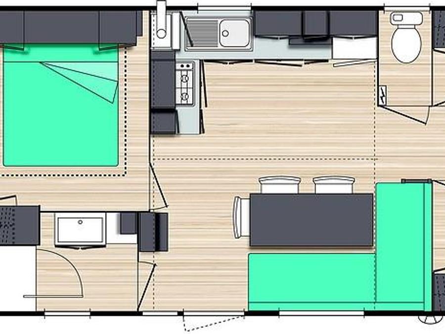 Mobilhome 6 personnes - Mobil-home Le Platane (3 chambres) BORD RIVIERE - Grande terrasse - TV 5