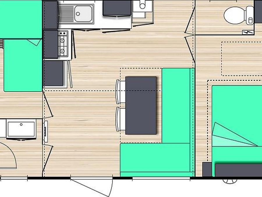 Mobilhome 4 personnes - Le Chêne (2 chambres) - BORD RIVIERE - Rénové 2024 4