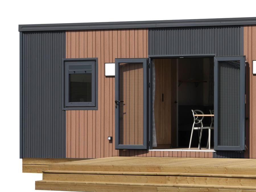 Mobilhome 6 personnes - Ecrin Vert Premium 36,8m²(3ch-6pers)+2SDB+ terrasse semi-couverte 20m² + LV + C 0