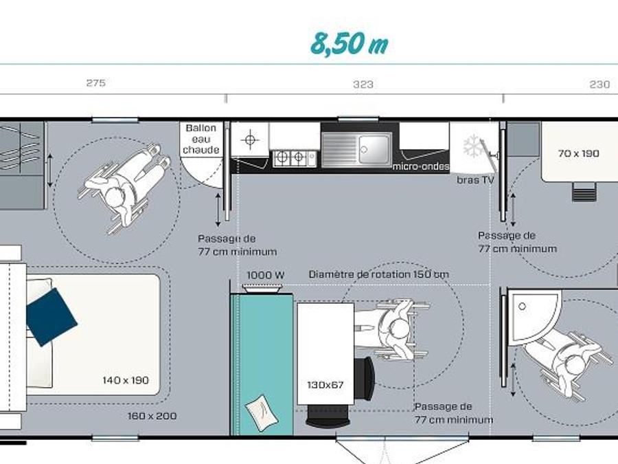 Mobilhome 4 personnes - MH2 LIFE PMR PREMIIUM 9