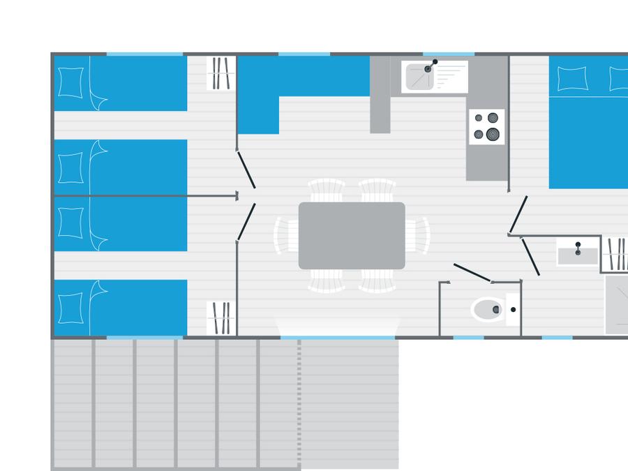 Mobilhome 6 personnes - TAMARIS 3 chambres 35m² 1