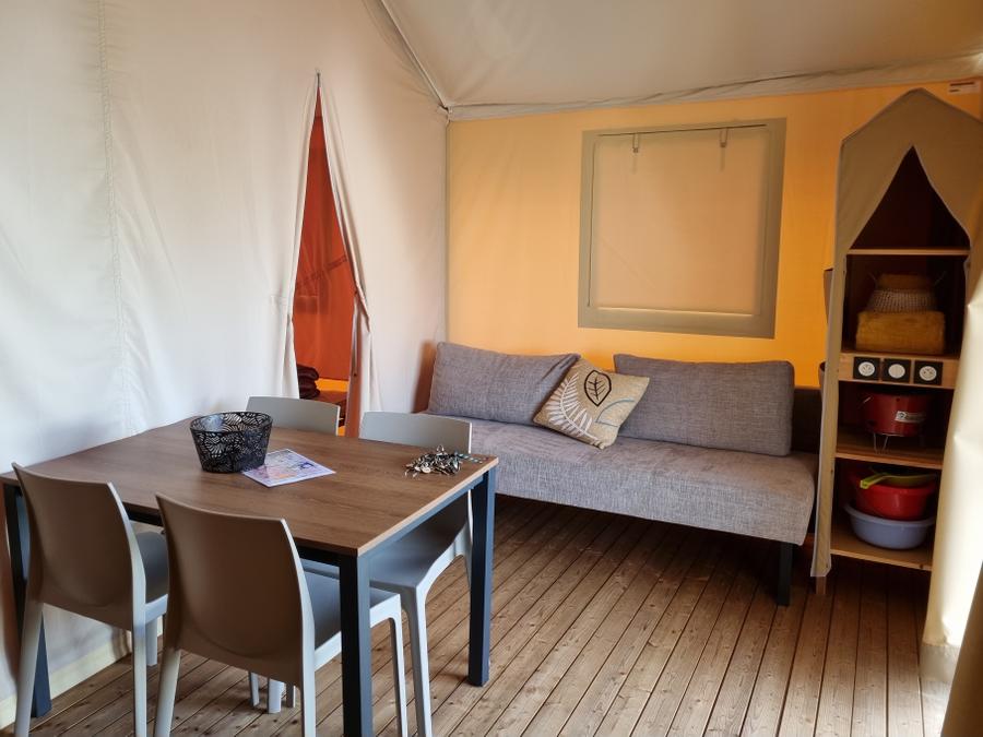 Tente en toile et en bois 4 personnes - TENTE LODGE 2 chambres 26m² 1
