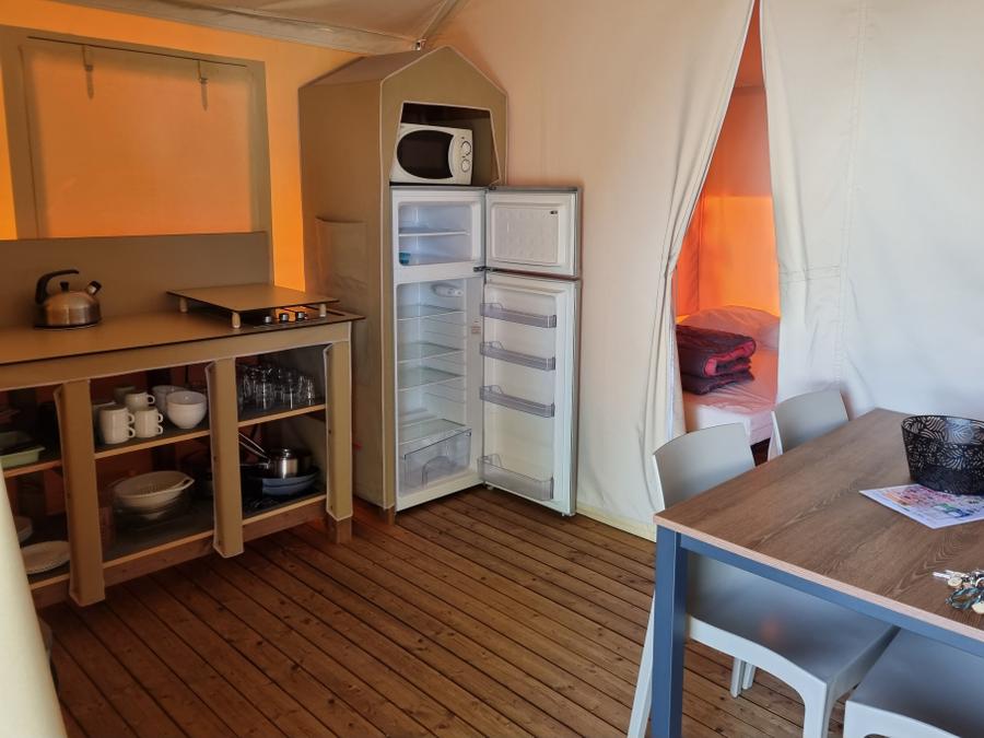 Tente en toile et en bois 4 personnes - TENTE LODGE 2 chambres 26m² 2