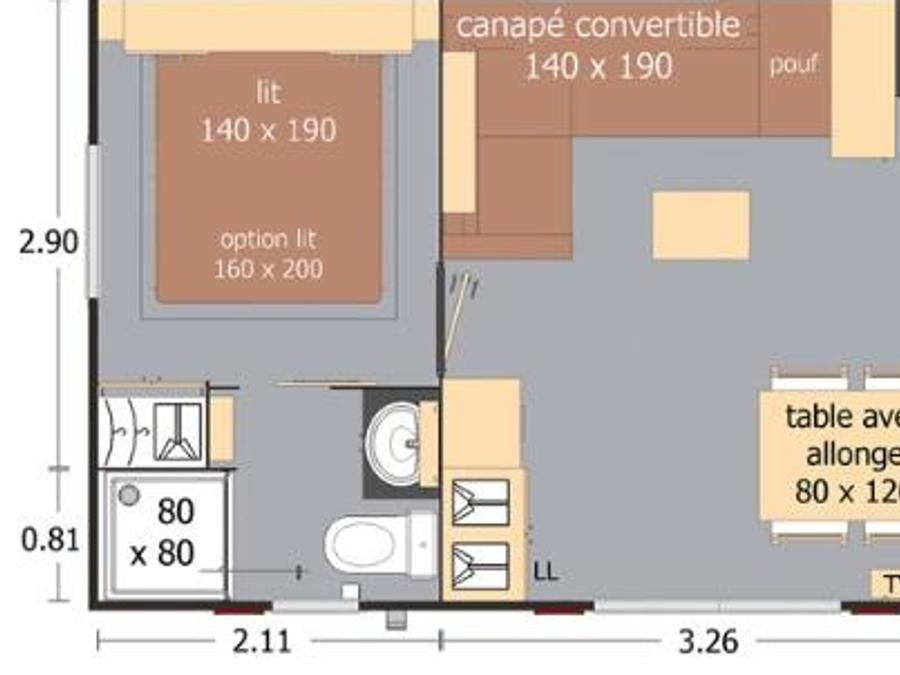 Mobilhome 6 personnes - Confort 40m² - 3 chambres 5