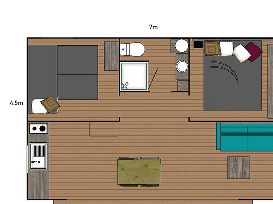 Tente en toile et en bois 5 personnes - Lodge Cotton Premium - 2 chambres + Spa privatif 6