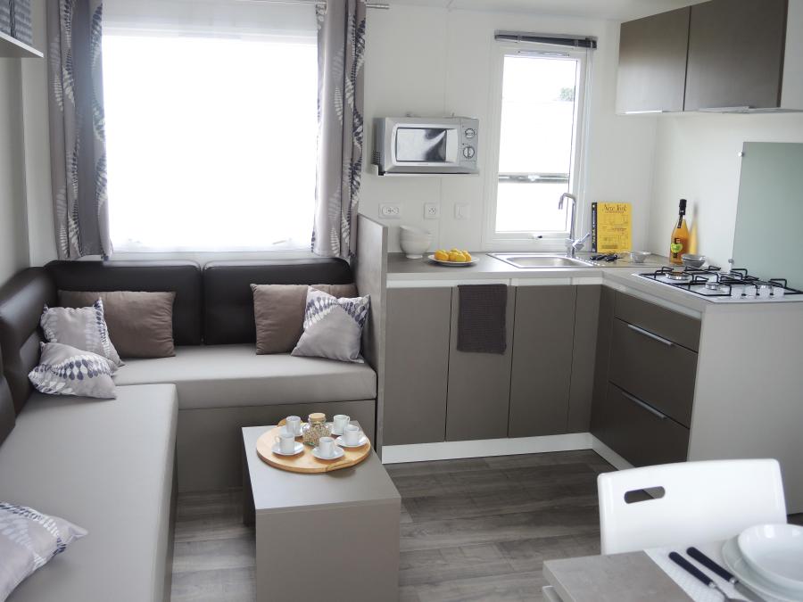 Mobilhome 6 personnes - Confort 35m² - 3 chambres + terrasse semi-couverte + TV 6