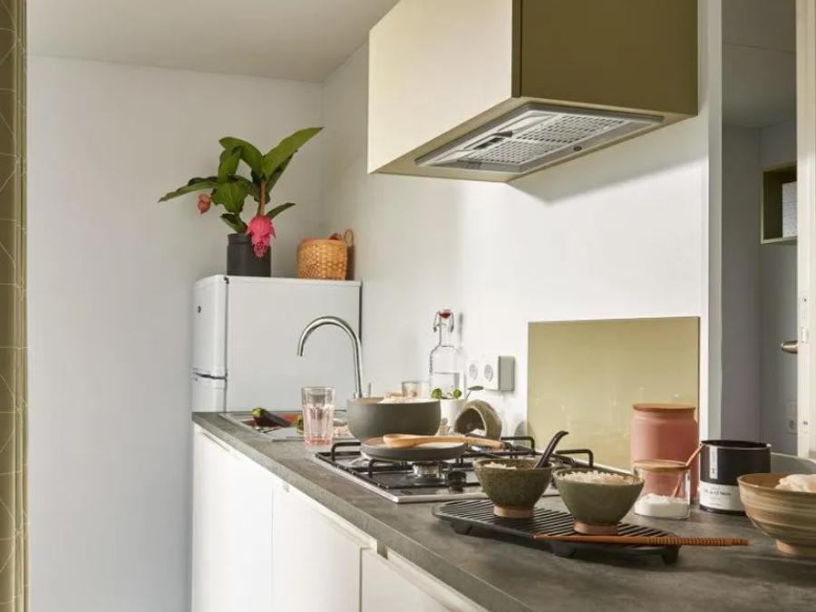 Mobilhome 6 personnes - Confort 35m² - 3 chambres + terrasse semi-couverte + TV 5