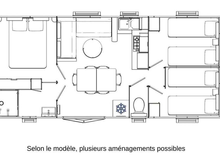 Mobilhome 6 personnes - LOISIRS - 3 chambres - TV 5