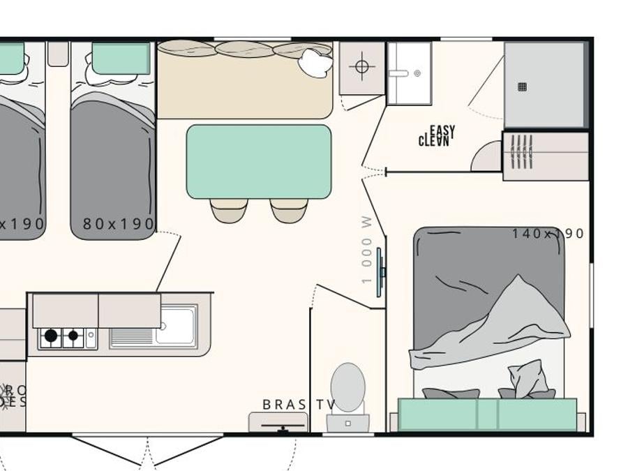 Mobilhome 4 personnes - Cocoon 2 chambres 23m² 5