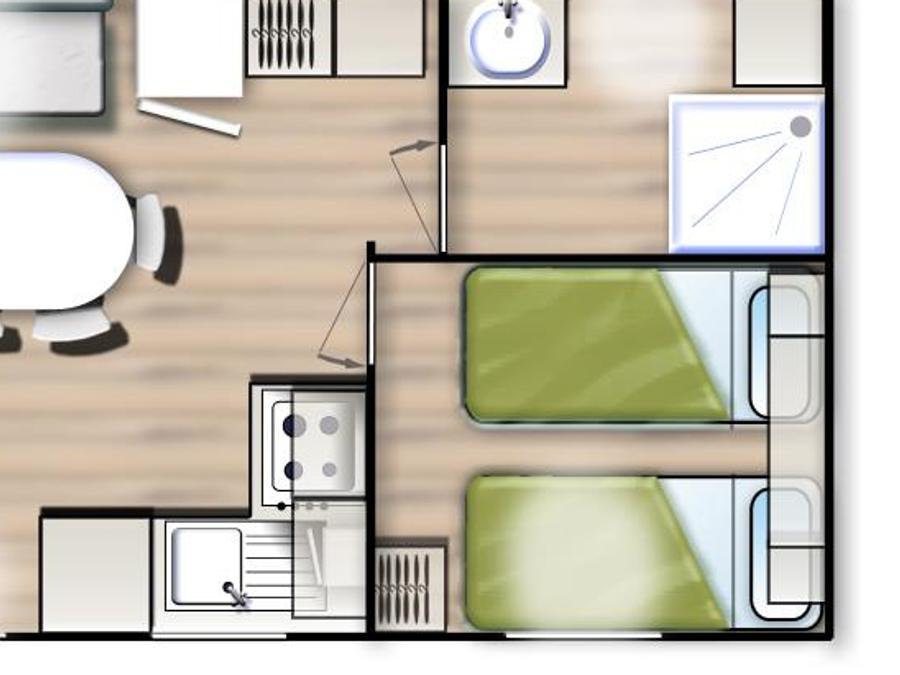 Mobilhome 5 personnes - Cottage Confort 4-5 personnes 2 chambres 10