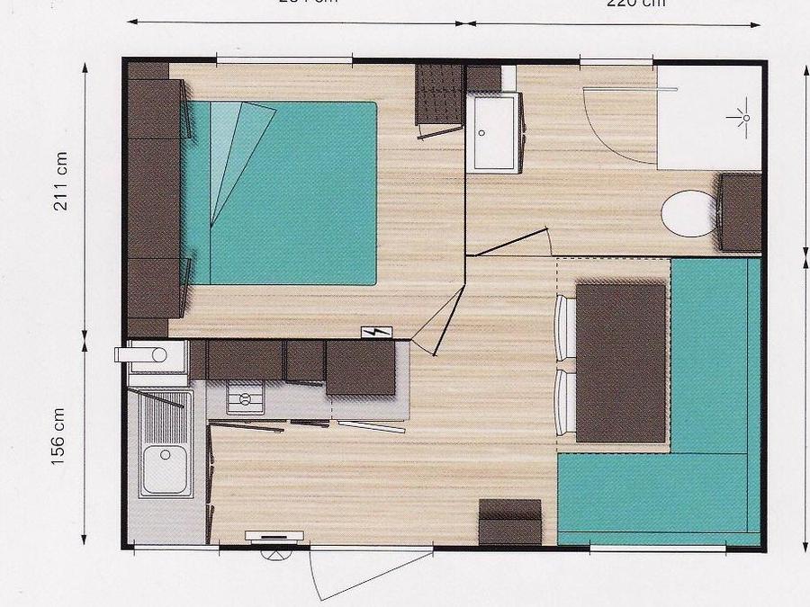 Mobilhome 2 personnes - Cottage Confort 1 chambre 4