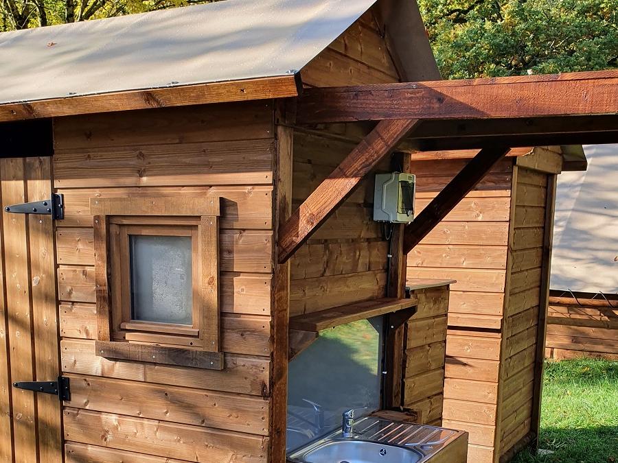 Tente en toile et en bois 4 personnes - Tente écolodge Standard 20m² - 2 chambres - terrasse couverte 5
