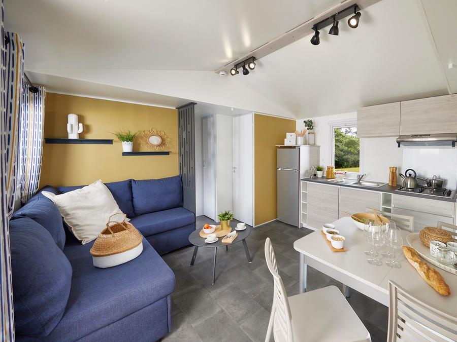 Mobilhome 6 personnes - Mobil-home Premium 35m² - 3 chambres - Vue château - terrasse couverte - Climatiseur 3