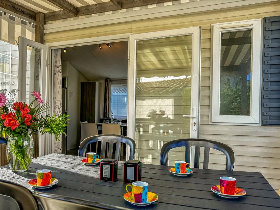 Mobilhome 6 personnes - Mobil-home Bermudes 3 chambres avec terrasse 1/6 pers 6