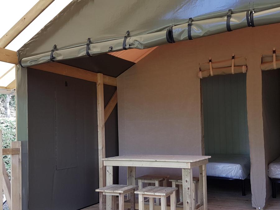 Tente en toile et en bois 4 personnes - Lodge Cambodgia 2 chambres 1/4 pers 4