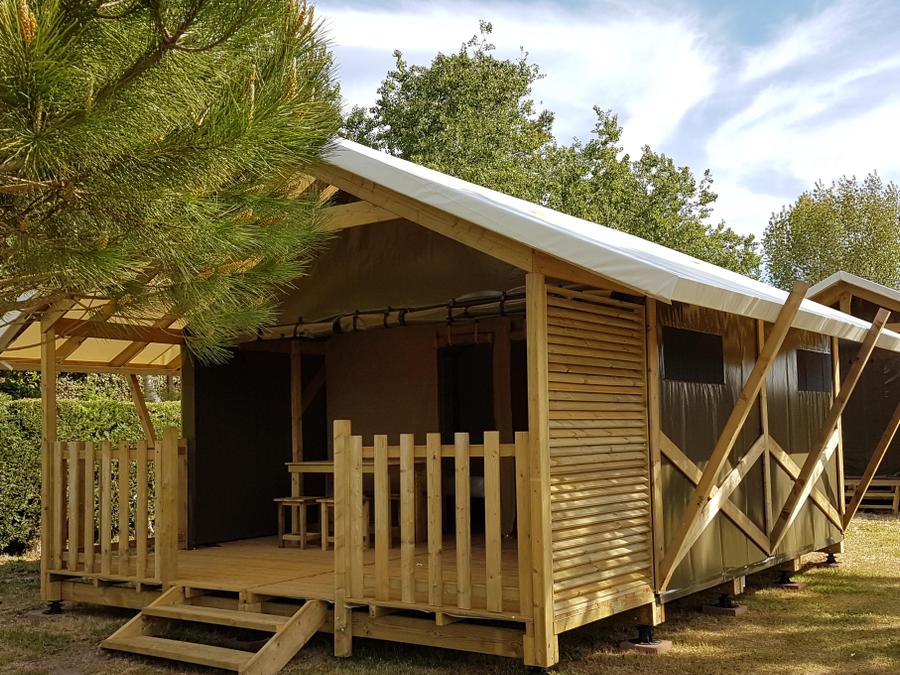 Tente en toile et en bois 4 personnes - Lodge Cambodgia 2 chambres 1/4 pers 1