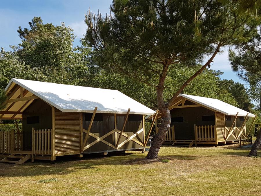 Tente en toile et en bois 4 personnes - Lodge Cambodgia 2 chambres 1/4 pers 2