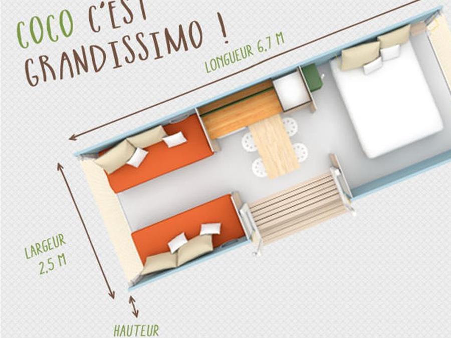 Hébergement 4 personnes - COCO SWEET 16M² (2 chambres) SANS SDB 4 pers 5