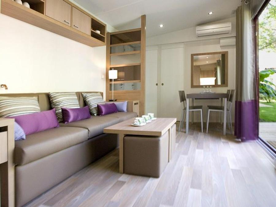 Mobilhome 8 personnes - LOCATION MOBILHOME 40M² (3 chambres - 2 SDB) PREMIUM TV CLIMATISATION LAVE VAISSELLE 6/8 pers 1