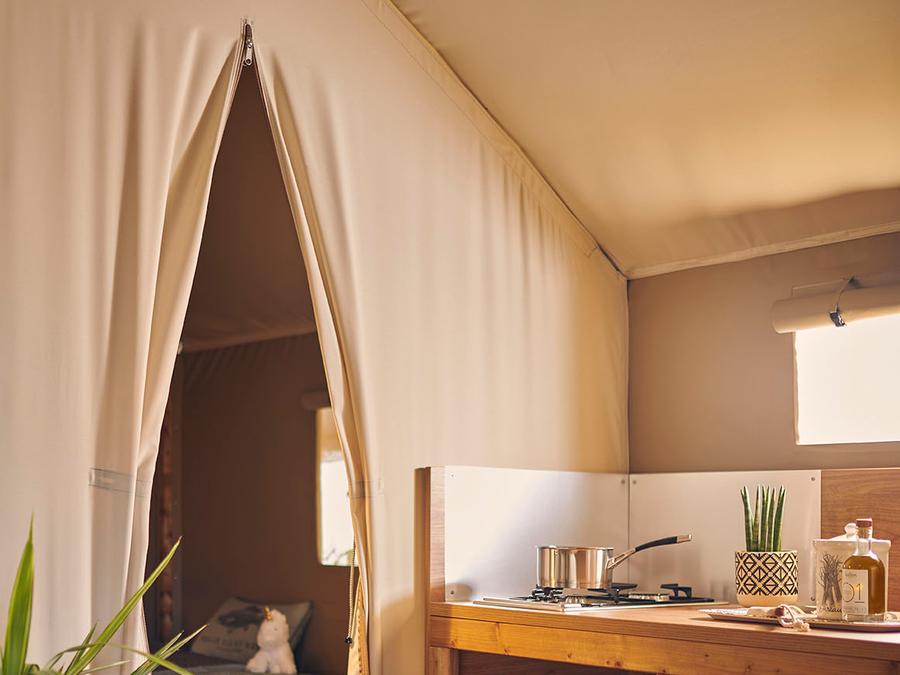 Tente en toile et en bois 4 personnes - WOOD LODGE - personnes supplémentaires possible en supplément, contacter le camping 6