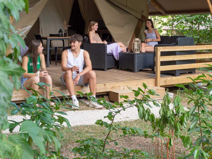 Tente en toile et en bois 4 personnes - WOOD LODGE - personnes supplémentaires possible en supplément, contacter le camping 2