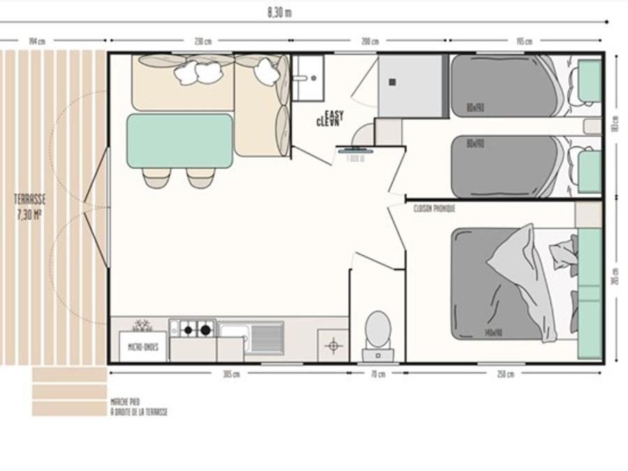 Mobilhome 4 personnes - Mobil-home Tilleul - personnes supplémentaires possible en supplément, contacter le camping 2