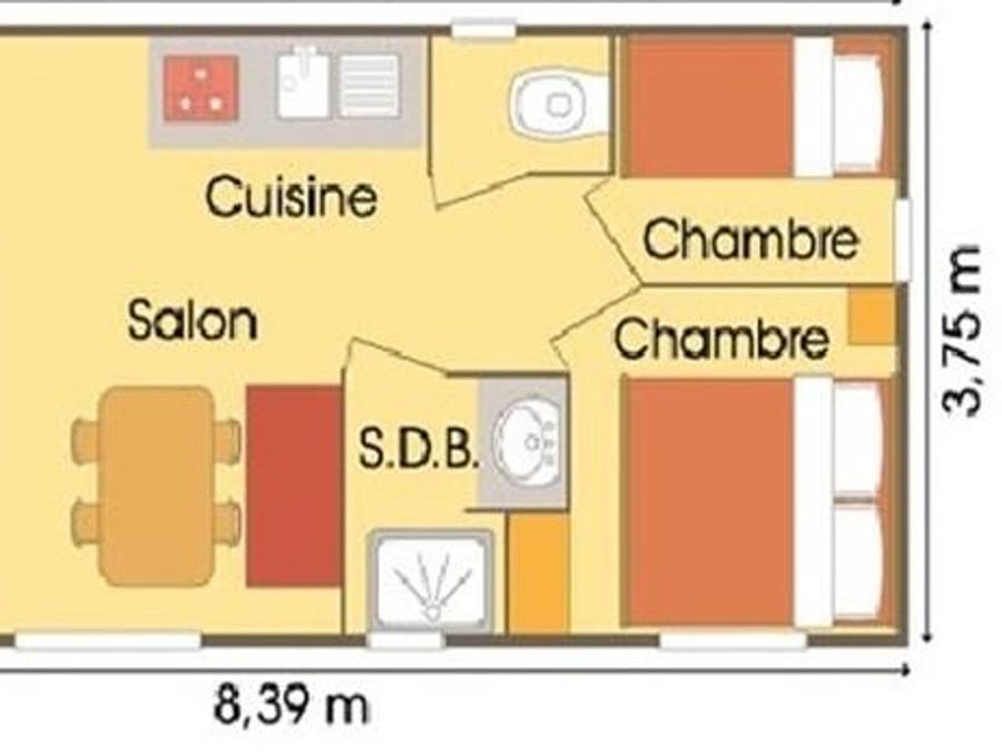 Chalet 4 personnes - Chalet Epicéa - 2 chambres - personnes supplémentaires possible en supplément, contacter le camping 4