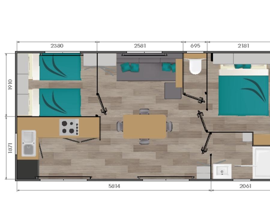 Mobilhome 6 personnes - Mobil-home 2 chambres 30m² 8