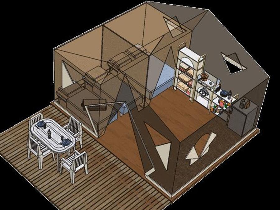 Tente 5 personnes - LODGE DU TRAPPEUR STANDARD sans sanitaires 2